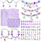 Sarsumir Armbänder Selber Machen Kinder, DIY Schmuck Selber Machen Set Armband Bastelset Basteln Mädchen Bracelet Making Kit ab 4-12 Jahre, Lila
