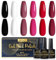 INPING Vernis à Ongles Gel Semi Permanents,6 Couleurs Noir Blanc Rouge foncé Rose Rouge Mat Vernis Semi permanent Gel UV LED Salon Art Manucure,8ML