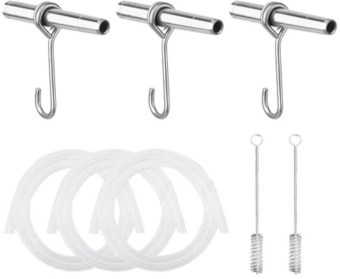 Maple Syrup Tapping Kit Includes 3 Stainless Steel Maple Tree Taps Spiles, 3 Hooks, 3 3ft Food Grade Tubing and 2 Pack Spile Cleaning Brushes, Maple Tree Tapping Kit - Maple Syrup Supplies