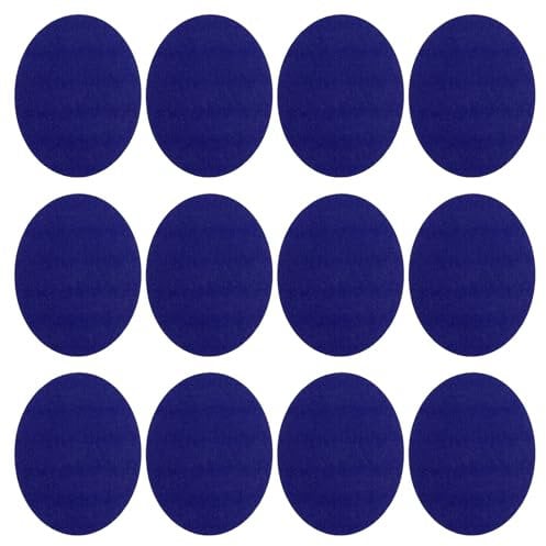 PATIKIL Parches Termoadhesivos Pack de 12 Parches de Terciopelo para Coderas y Rodilleras Kit de Parches de Reparación y Decoración para Ropa Pantalones Camisas Chaquetas Azul