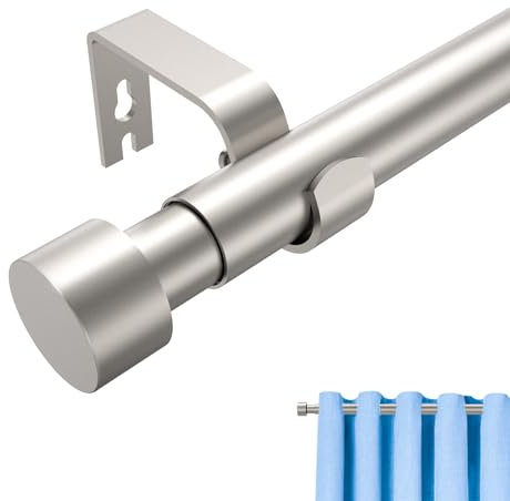 Curtain Poles, New Upgraded Metal Reinforced Curtain Pole, Extendable 40 To 365cm, Curtain Pole With Brackets Fittings Set For Living Room, Bathroom, Bedroo Windows&Door (Silver,16-144Inches)