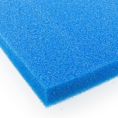 VIALIA Filterschaum blau 50x50x3 cm PPI 20 mittel, Filtermatte Teich und Aquarium, zuschneidbar, zur optimalen Verwendung als Filtermedium in Teichfiltern