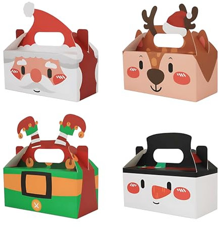 Scatole Natalizie,YouYuer 20PCS Porta Biscotti Natalizie,Scatole Regalo di Natale, Scatola Piccola di Natale Scatole di Carta per Biscotti di Caramelle per Bambini Decorazioni per Natalizie Forniture