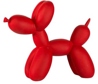 ESSECMBS Creative Balloon Dog Sculpture Modern Home Decoration Trendy Animal Art Collection Resin Figurine Bedroom Living Room (Red, 21 * 9 * 18cm (L*W*H))