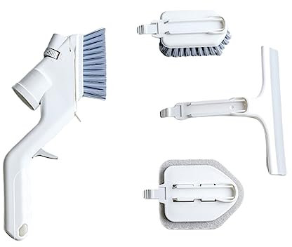 Yardenfun 1set Multi-function Water Spray Floor Brush Set for Bathroom Glass and Tile Cleaning Compact Grout Cleaning Tool for Home Use