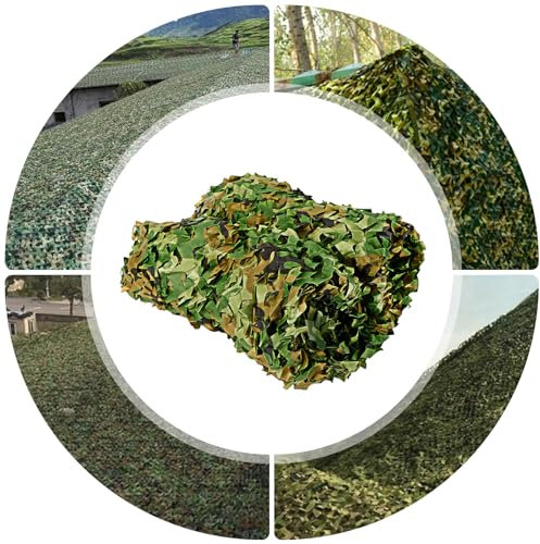 MEELRYD Filet de camouflage - Brise-vue - Protection solaire - Décoration - Aspect forêt - Motif arbre - 600 x 400 cm - Pour décoration, protection solaire, chasse, camping