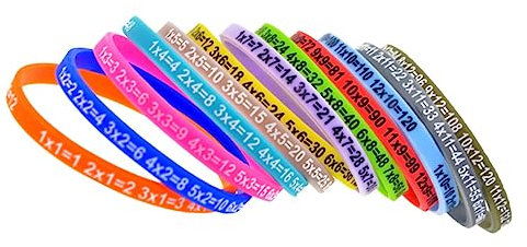HANABASS Multiplikationstabellen Silikon Kinderarmband 12 Stück Elastisch