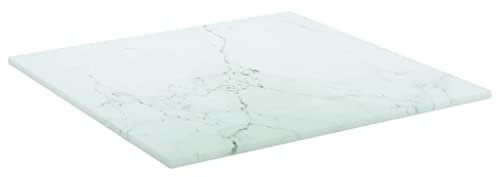 Annlera Tablero de cristal templado cuadrado para escritorio, placa de protección, placa de repuesto para mesas de comedor, mesas de café o mesas de jardín, fácil de limpiar, color blanco, 30 x 30 x