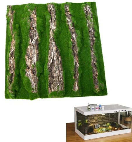 Reptile Cork Terrarium Background, Reptile Habitat Bark Backdrop, Gecko Lizard Schildkröte Frog Chameleon Decor, Natural Textured, Easy Installation, (30 x 30 cm), Ideal for Home