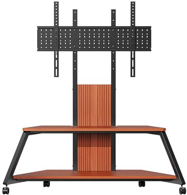 Supporto TV Mobile con Ruote for 50-100 Pollici, Supporto TV Mobile for Esterni con Ripiano, Supporto TV Regolabile da Pavimento, for Camera da Letto, Soggiorno, Ufficio(65-100inch)