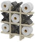 QLS Tic-Tac-Toe Toilettenpapierhalter aus Holz Wandmontage Toilettenpapier Aufbewahrung Wandmontage (Unbehandelt Schwarz)