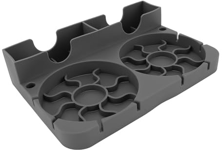 HUSHUI Travel Tumbler Drying Stand with,Full Coverage Drainage Channel, Food Grade Silicone Base for Home and Office Kitchen Containers,Dishwasher Safe, for Efficient Drying (Grey)