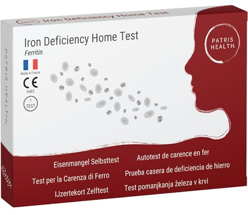 Patris Health® Eisenmangel Selbsttest – Bluttest zur Erkennung von Ferritinmangel bei Müdigkeit, Erschöpfung & Konzentrationsproblemen – Ergebnis in 10 Min
