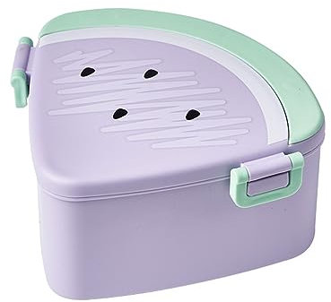 Haiki Cabina Lonchera Dibujos Animados Duraderos para Niños Recipiente Frutas A Prueba Fugas con 3 Compartimentos Lavavajillas Container Almuerzo Seguro