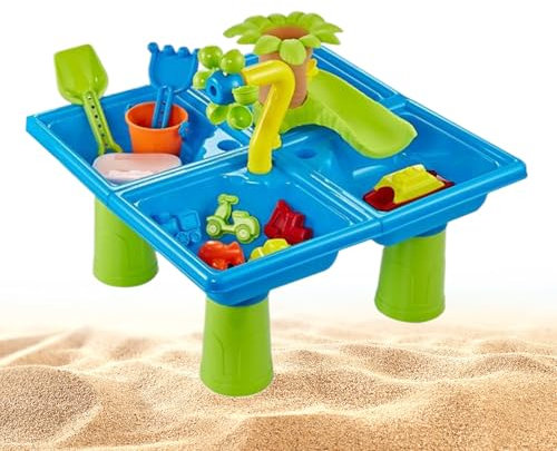 Uhngw Wasser-Spiel-Tisch | Sand- Und Wassertisch Für Kinder | spielset Mit Eimern & Förmchen, Garten Spielzeug Für Sinnesaktivitäten, Kinderspiel Für Drinnen & Draußen