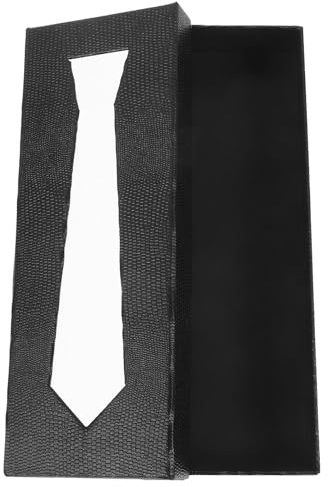 Supvox Schwarze Krawattenbox mit Schlangenleder Optik Krawattenorganizer und Reiseetui aus Stabilem Karton für Herren Aufbewahrung Von Krawatten Einstecktüchern und Accessoires
