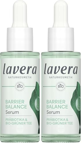 lavera Barrier Balance Serum - ohne Alkohol - ohne Parfüm - feuchtigkeitsspendend - stärkt Hautbarierre - Präbiotika - vegan - Naturkosmetik - 30 ml (Packung mit 2)