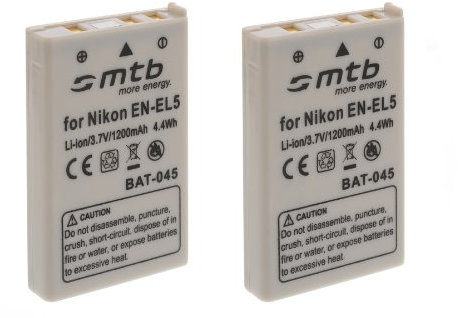 2X Batterie en-EL5 Compatible avec Nikon Coolpix P80, P90, P100, P500, P510, P5000...Voir descriptif!