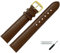 MARBURGER Uhrenarmband 18mm Leder Braun Gold Buffalo Prägung Mit Naht - Montage Set 7601832000220