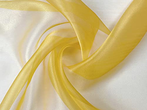 Organza Stoff Meterware am Stück - 150 cm Breite - (Gelb)