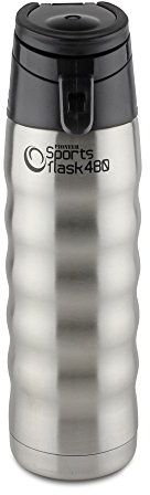 Pioneer Stainless Steel Sports Flask, Double Wall Vacuum Insulated Drinks Bottle, 480ml, Stainless Steel