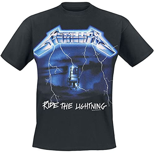 Metallica Ride The Lightning Männer T-Shirt schwarz 5XL 100% Baumwolle Band-Merch, Bands