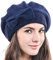 HISSHE Frauen Barette 100% Wolle Baskenmützen Schicke Winter Mütze HY022 (Marine)