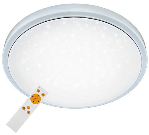 Briloner Leuchten LED Deckenleuchte, dimmbar, Farbton einstellbar: warm weiß bis kalt weiß, Deckenlampe inkl. Nachtlicht-Funktion, Timerfunktion, Fernbedienung, D: 38.5 cm, 18W, weiß
