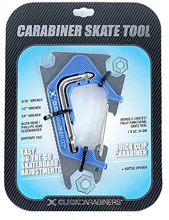 Sk8ology Carabiner Skate Tool 2.0 Blue Silver