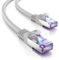 deleyCON 3,0m Cable de Red CAT7-10 Gigabit - Cable de Conexión RJ45 Cable Ethernet (Cobre, Blindaje SFTP PiMF) - para Highspeed LAN DSL Switch Modem Router Patchpanel CAT7 CAT6 CAT5 - Gris