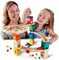 Hape Starter Set Quadrilla Endspurt, Kugelbahn mit 27 Bauteilen aus Holz und 30 Murmeln, MINT-Spielzeug, ab 4 Jahren