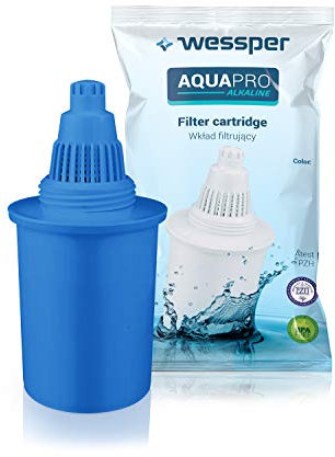 Wessper Filtro de Agua para Jarra Alcalina | Cartuchos Filtrantes Compatible con Phox, Kinetic Water, OXA, BUKO | Recambio filtros Jarra de Agua – Azul