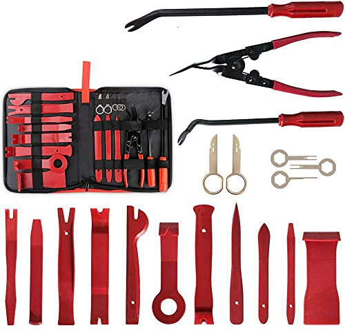 Tian 19tlg Auto Demontage Werkzeug Fahrzeug Innen-Verkleidung Hebelwerkzeug Zierleistenkeile-Set Universal Auto Trim Removal Reparatur Werkzeuge