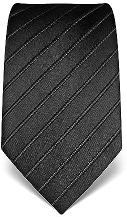 Vincenzo Boretti Herren Krawatte reine Seide Ton in Ton gestreift edel Männer-Design zum Hemd mit Anzug für Business Hochzeit 8 cm schmal/breit anthrazit