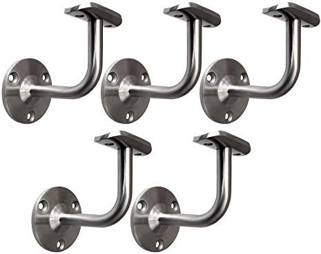 5 x Premium Handlaufträger aus Edelstahl AISI304 für 42,4mm für Handlaufrohr/Holzhandlauf Handlaufhalter Handlaufstütze von SO-TOOLS®