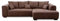 CAVADORE Ecksofa Mavericco inkl. Kissen / XXL-Eckcouch im modernen Design / Longchair rechts / 285 x 69 x 170 / Lederoptik cognac