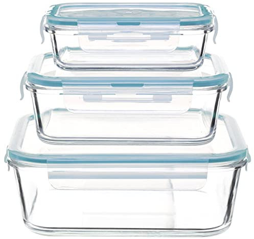 5five - 3 grandes boîtes carrées de conservation clipeat verre