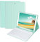 HOTLIFE Funda con Teclado para iPad 10.2 9th Gen 2021/iPad 8th 2020/iPad 7th 2019, Español Ñ con Inalámbrico Desmontable Teclado (QWERTY) para iPad Pro 10.5 2017/iPad Air 3 2019(Verde Menta)