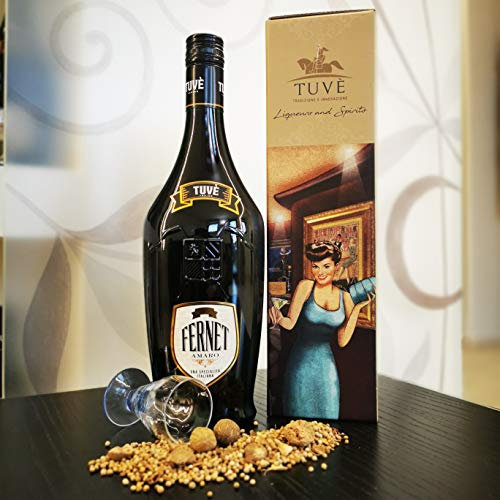FERNET TUVE' | Confezione Regalo Deluxe | Amaro forte con Menta di Pancalieri | 39% Alc./Vol. 70cl| Prodotto a Torino | Made in Italy | Idea Regalo |