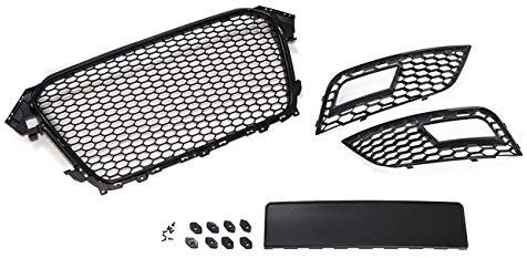 Kühlergrill Sportgrill Wabengitter + Gitter Stoßstange für A4 B8 Facelift