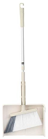 BROOM NLIAN and Dustpan Set, Self-Cleaning Bristles Adjustable Card Board 47.5-69cm Adjustable Telescopic Pole Ideal for Home Kitchen Office Use