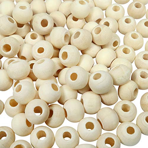 TOAOB 100 Stück Holzperlen set Holzperlen zum Auffädeln Natur Holzkugeln mit Loch 6mm Runde Lose Spacer Perlen für Makramee Basteln DIY Schmuck Armband