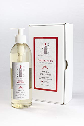 Clive's Candles, Chefs Kitchen, Lime, Mandarin and Basil Hand and Body Wash, 400 MLS, Approximately 200 Hand Washes and Over 70 Showers