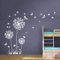 Runtoo Wandtattoo Pusteblume Weiß Wandsticker Schmetterling Wandaufkleber Kinderzimmer Wohnzimmer Schlafzimmer