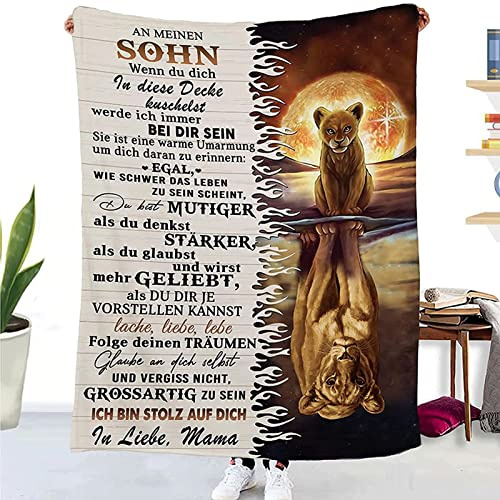 TDDKFB Kuscheldecke Flauschige Personalisierte Decke Geschenke An Meinen Sohn,Mutter Für Sohn Luftpost Positiv Ermutigen Decke,Super Weiche Decke Flanell eeignet Für Sofa Reisen