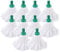 Avern Exel Mop Heads BIG White Push Socket Fit Mop Heads (Pack Of 10) Disposable Super Absorbent Heavy Duty Mops - Colour Coded - Robert Scott (Green (10 Pack))