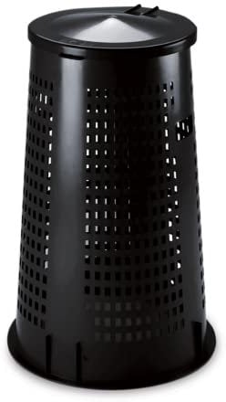 Tomaino Trespolo poubelle avec couvercle et porte-bag, 110 l (noir sans pédale)