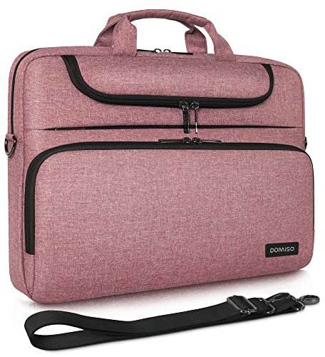 DOMISO Laptoptasche 14 Zoll Wasserdicht Laptop Tasche Aktentasche Schultertasche Notebooktasche für 14 Acer Aspire 1 Swift 3 / HP Stream 14 Pavilion 14 / Lenovo IdeaPad/Asus/Dell, Rosa＋Schwarz