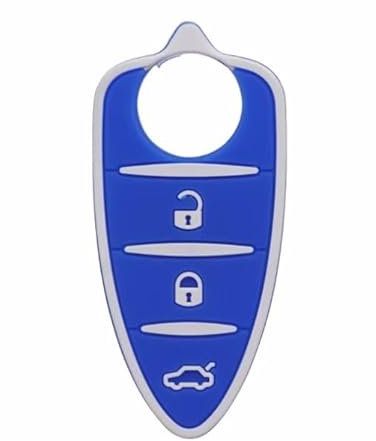 Ersatz-Tasten kompatibel mit Alfa Romeo Mito, Giulietta - Silikon-Tasten (Blau, 7 Farben verfügbar)