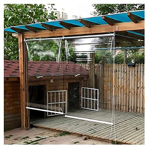 STRMAX Roller Blinds Clear Roller Blind Outdoor Gazebo Clear Roller Blinds, Waterproof Windproof PVC Roll Up Shades, Balcony Pergola Curtain All Installation Parts Included